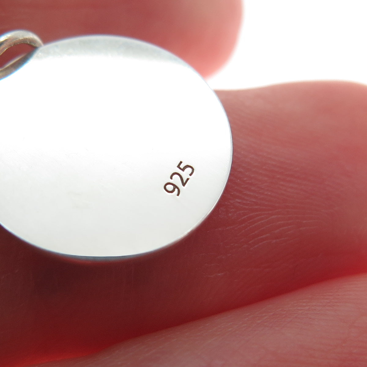 925 Sterling Silver Black Enamel Cross Round Tag Minimalist Charm Pendant