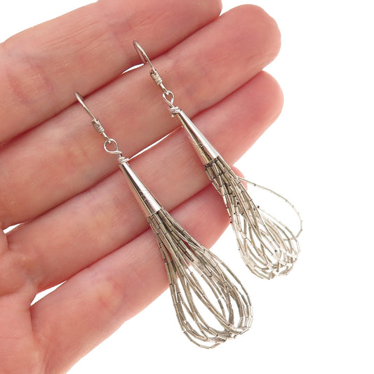 Sunrise Old Pawn 925 Sterling Vintage Southwestern Liquid Chain Dangle Earrings