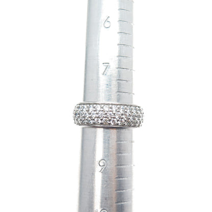 925 Sterling Silver Round-Cut C Z Band Ring Size 8.25