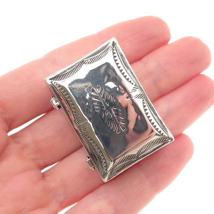 Ray Adakai Navajo Old Pawn Sterling Silver Vintage Southwestern Pill / Snuff Box