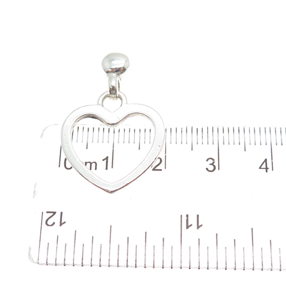 925 Sterling Silver Vintage Heart Slide Charm Pendant