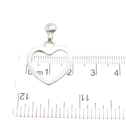 925 Sterling Silver Vintage Heart Slide Charm Pendant