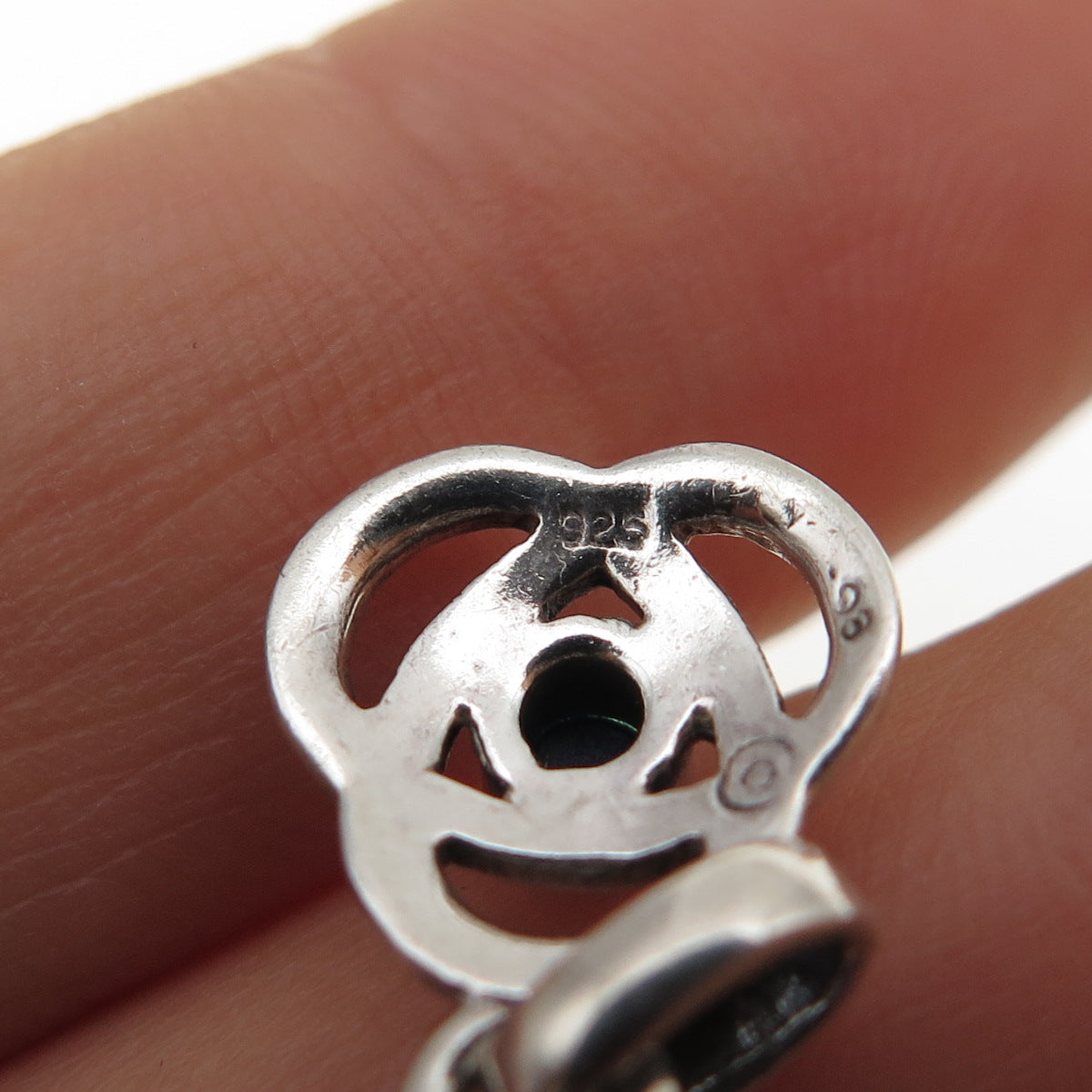 FRANKLIN MINT Sterling Vintage 1998 Real Lapis Celtic Trinity Knot Mini Pendant