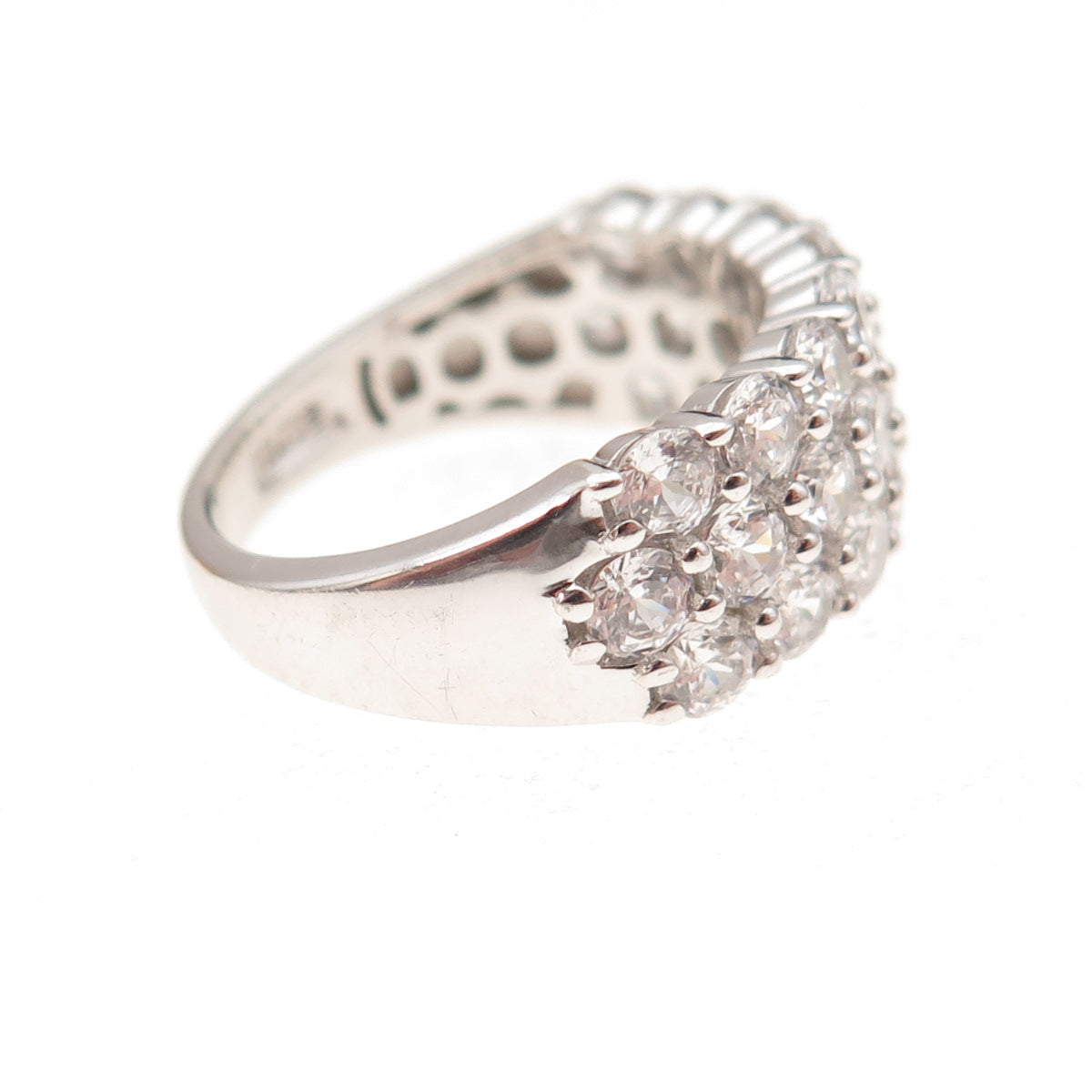 925 Sterling Silver Round-Cut C Z Ring Size 6.25