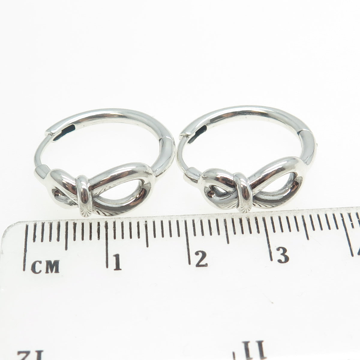 PANDORA 925 Sterling Silver Infinity Knot Hoop Earrings