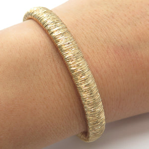 925 Sterling Silver 2-Tone Vintage Italy Jacmel Mauritius Adjustable Bracelet 7"
