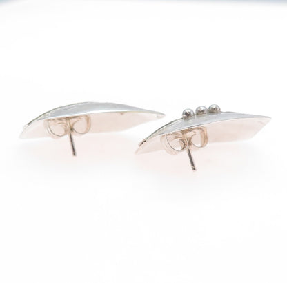 RIR-D 925 Sterling Silver 18K Gold Vintage Modernist Greek Maze Earrings