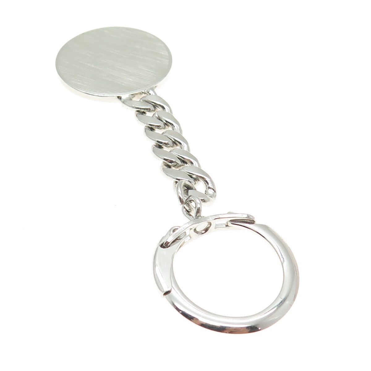 ANSON 925 Sterling Silver Vintage Curb Chain Tag Key Ring