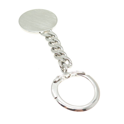 ANSON 925 Sterling Silver Vintage Curb Chain Tag Key Ring