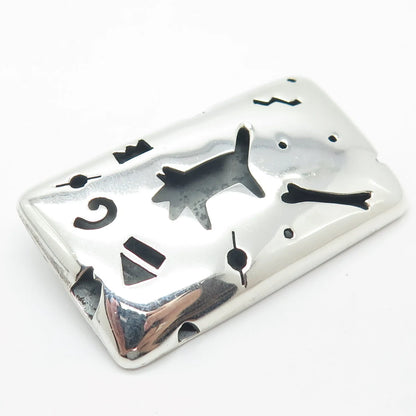925 Sterling Silver Vintage Mexico ANNI Cutout Dog & Bone Pin Brooch