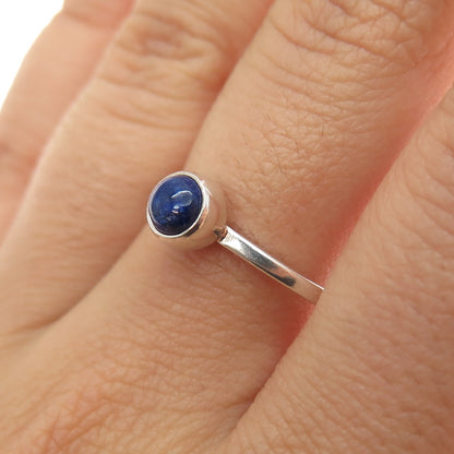 SHUBE 925 Sterling Silver Vintage Real Lapis Lazuli Ring Size 9
