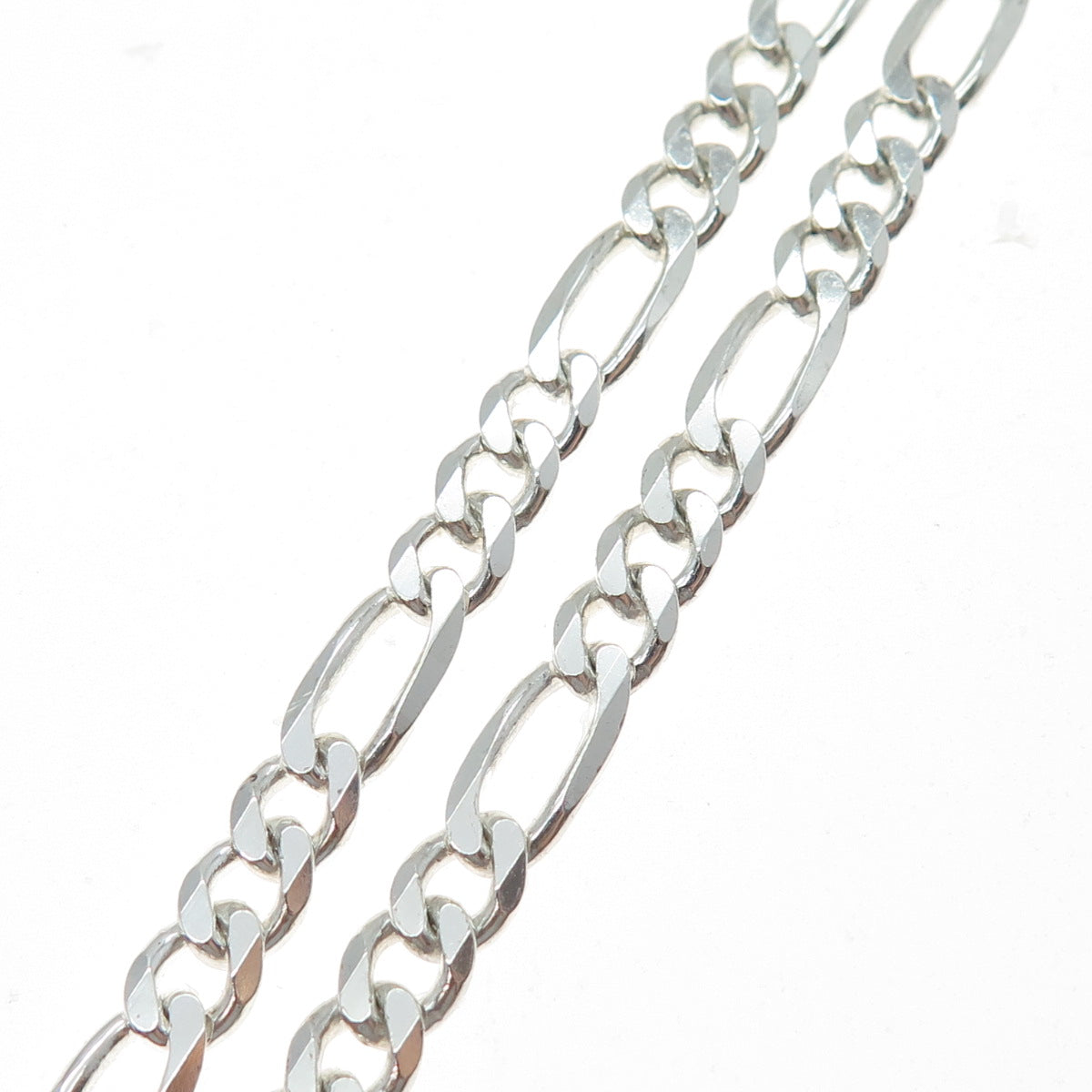 925 Sterling Silver Vintage Italy Figaro Chain Necklace 18"