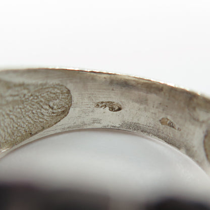 925 Sterling Silver Vintage Ribbed Ring Size 7.5