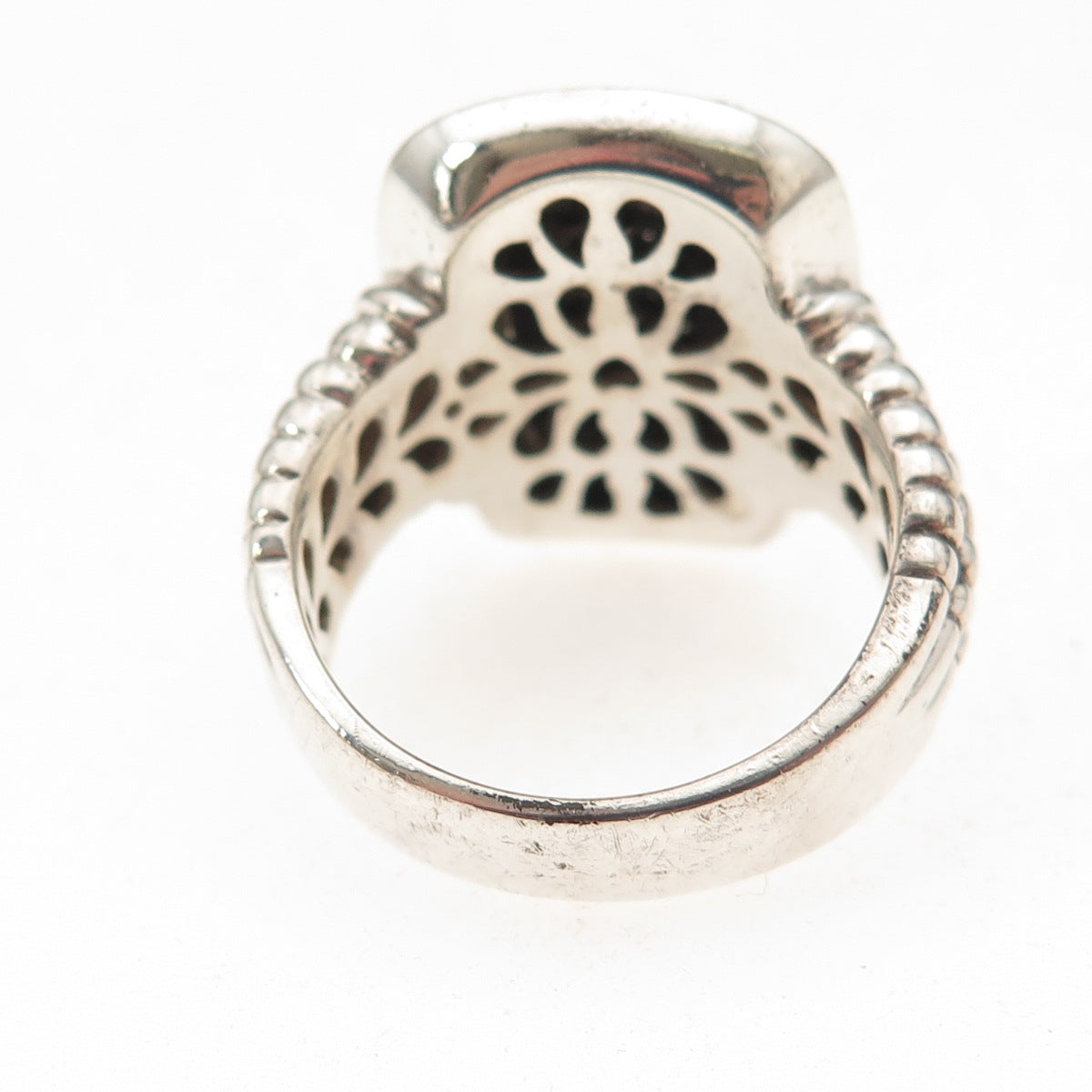 Town & Country 925 Sterling Silver 14K Gold Real Round-Cut Diamond Ring Size 7