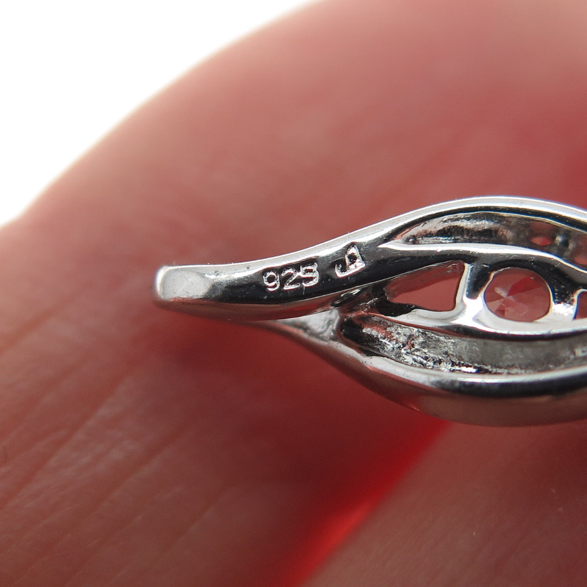 925 Sterling Silver Round-Cut C Z Infinity Twisted Charm Pendant