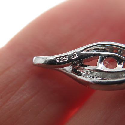 925 Sterling Silver Round-Cut C Z Infinity Twisted Charm Pendant
