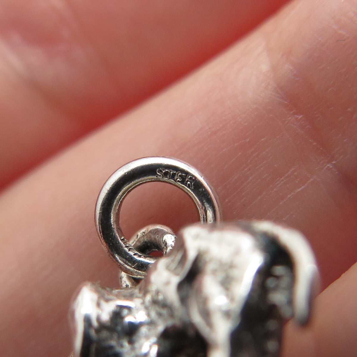 925 Sterling Silver Antique Art Deco Circus Elephant Minimalist 3D Charm Pendant