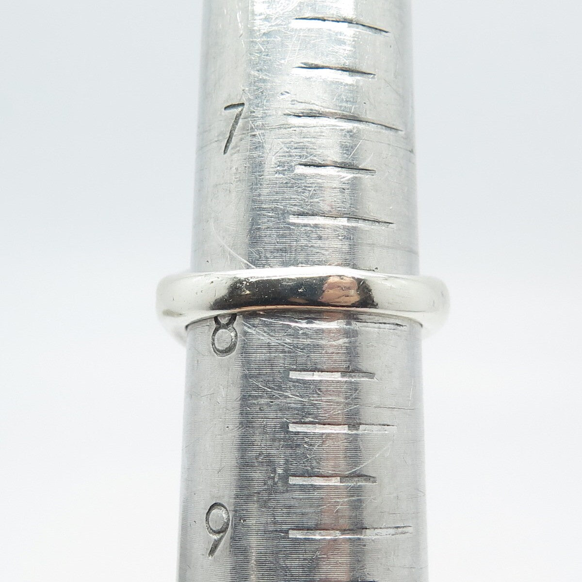 925 Sterling Silver Vintage Wide Ribbed Ring Size 7.75