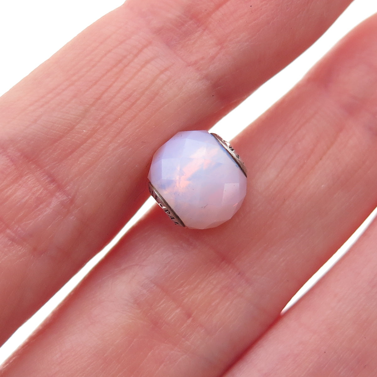 Pandora 925 Sterling Silver Real Opal Essence Friendship Slide Bead Charm