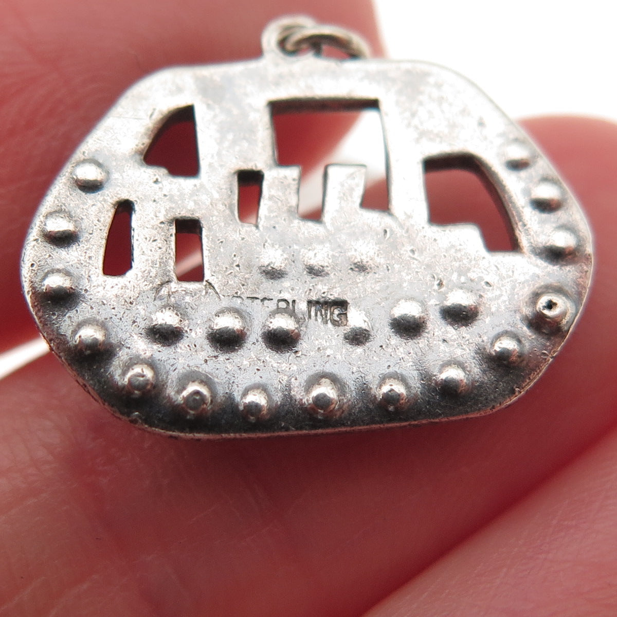 925 Sterling Antique Rhinestone Carriage Ship Train Pendants (missing 12 stones)