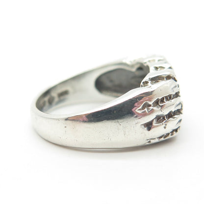 925 Sterling Silver Vintage Textured Ring Size 7.5