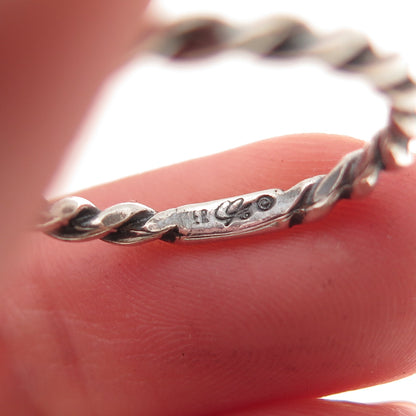 Carolyn Pollack 925 Sterling Silver Vintage Twisted Oxidized Band Ring Size 7