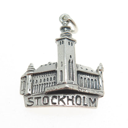 835 Silver Vintage Sweden "Stockholm" Charm Pendant