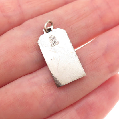 925 Sterling Silver Vintage St. Christopher Religious Oxidized Charm Pendant