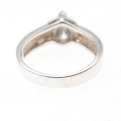 Joseph Demarco 925 Sterling Silver Pear-Cut C Z Ring Size 6.75