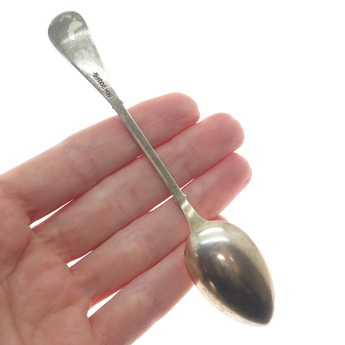MARIUS HAMMER 900 Silver Gold Plated Antique Norway Enamel Coffee Spoon