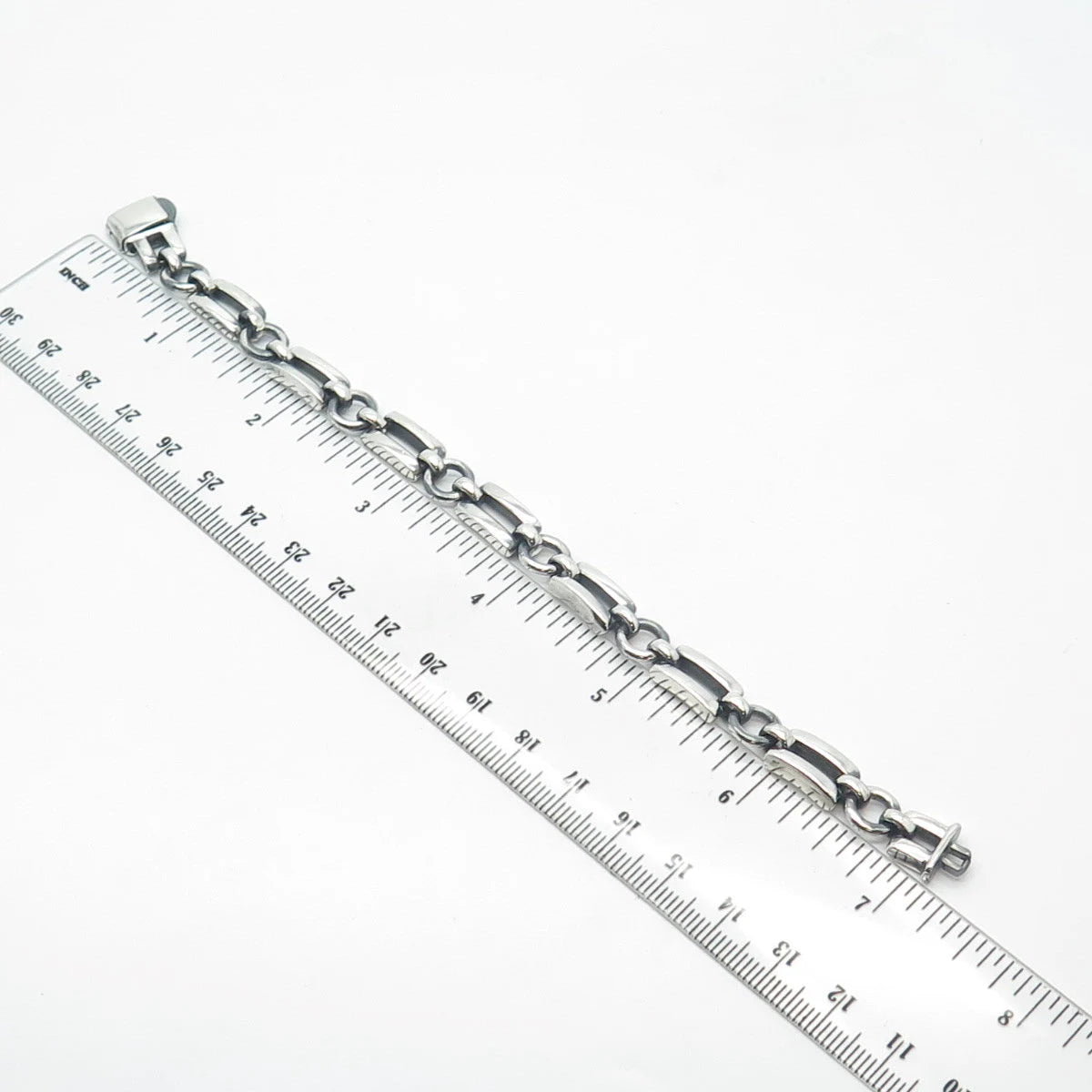 925 Sterling Silver Vintage P.R. EX Bar Link Bracelet 6.75"