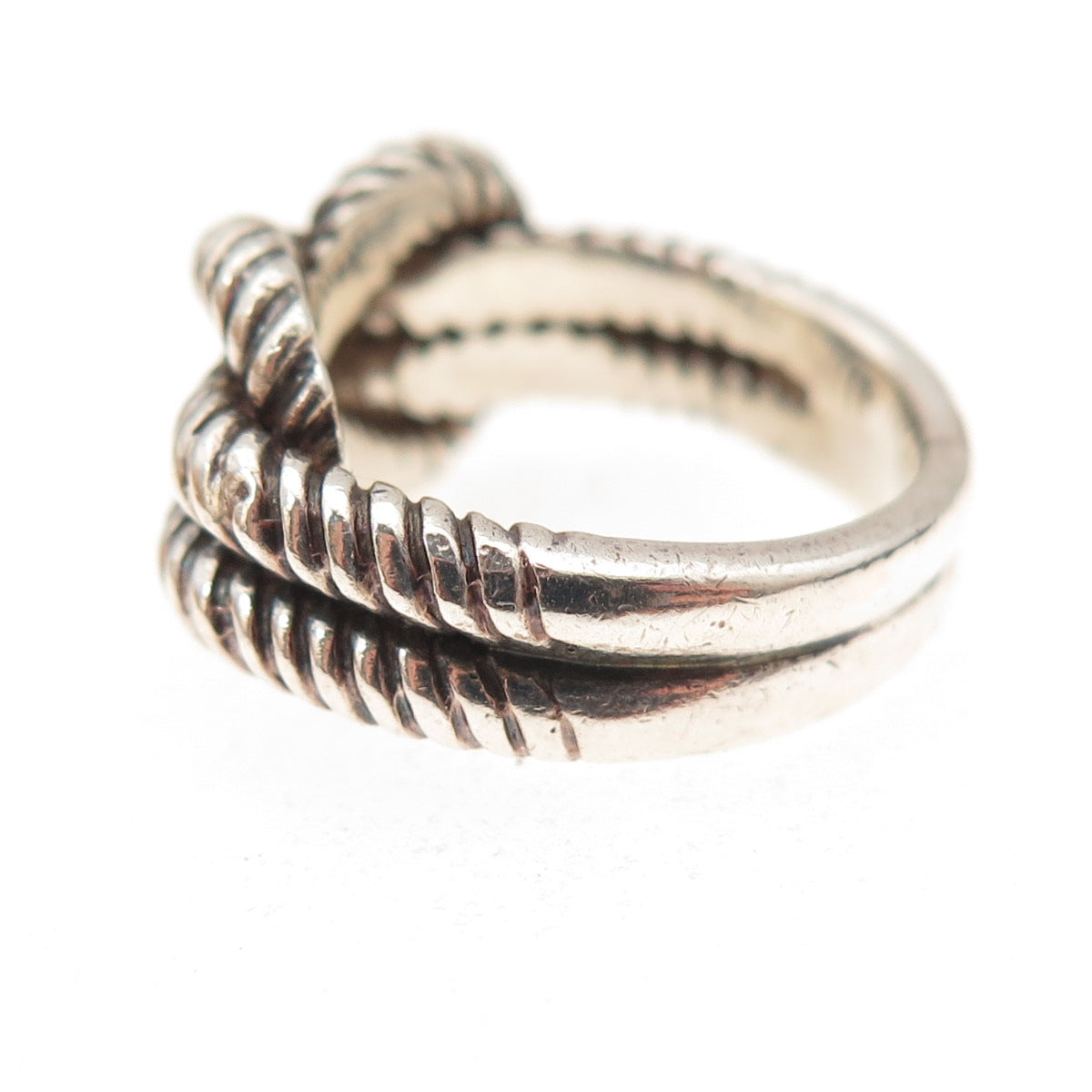 925 Sterling Silver Vintage Love Knot Oxidized Ring Size 5
