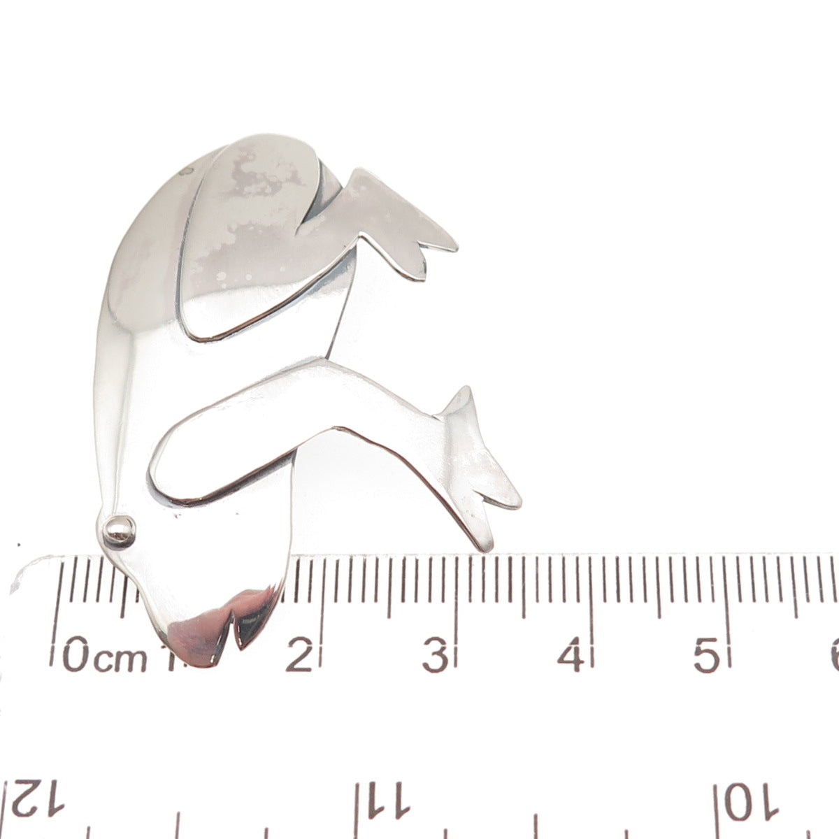 925 Sterling Silver Vintage Frog Good Luck Oxidized Pin Brooch