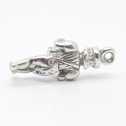 925 Sterling Silver Vintage Sun West Musician Drummer Charm Pendant
