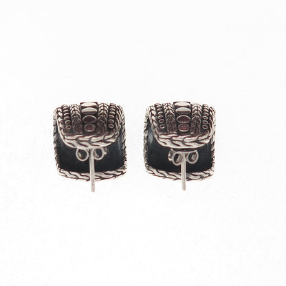 John Hardy 925 Sterling Silver Vintage Dot Nuansa J-Hoop Earrings