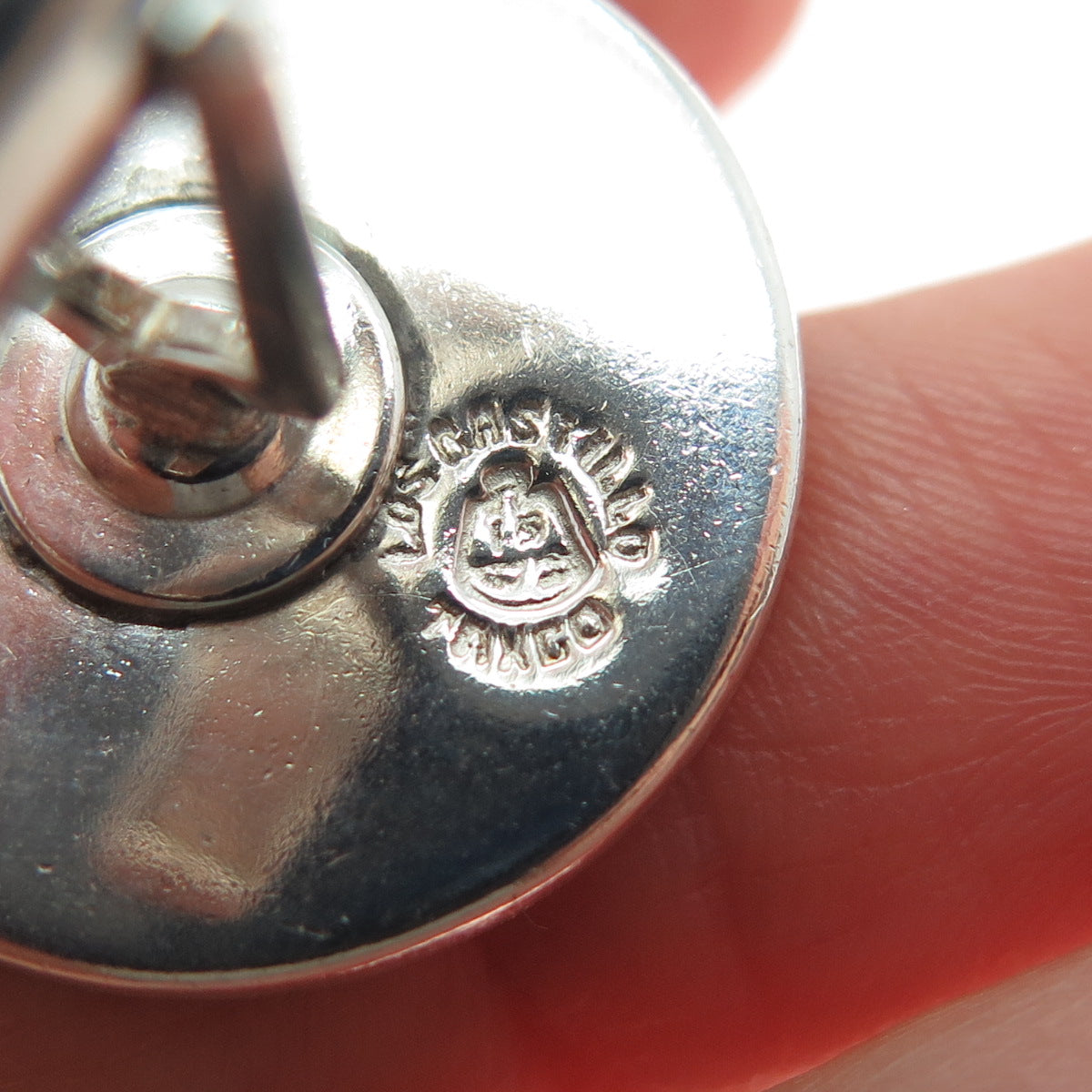 925 Sterling Silver 3-Tone Vintage Mexico Modernist Cufflinks #200