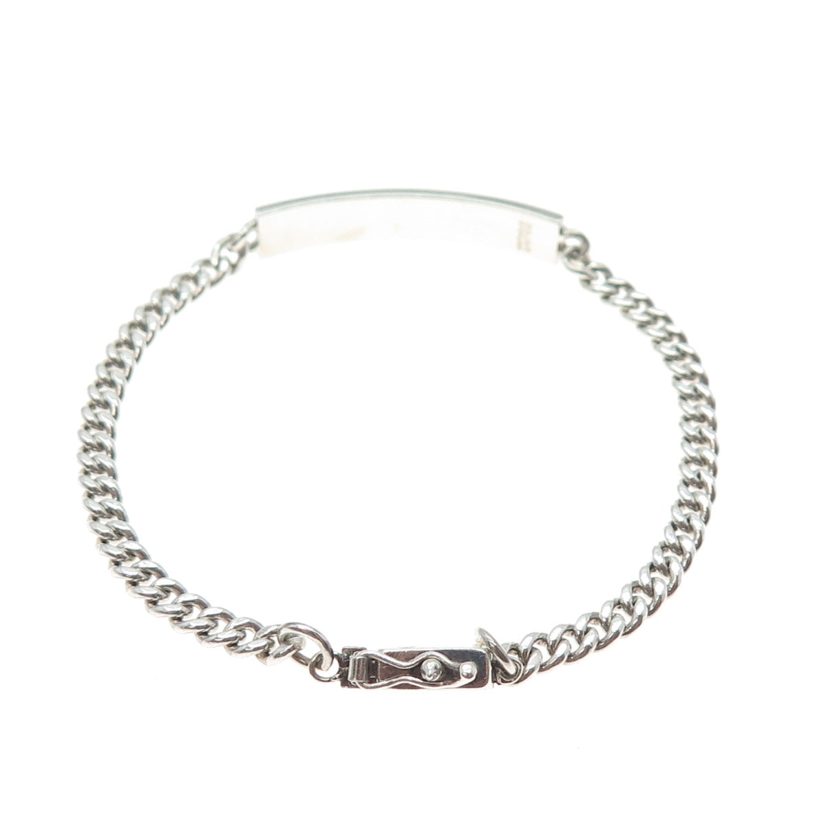 BOJAR 925 Sterling Silver Vintage Cuban Link ID Bracelet 7"