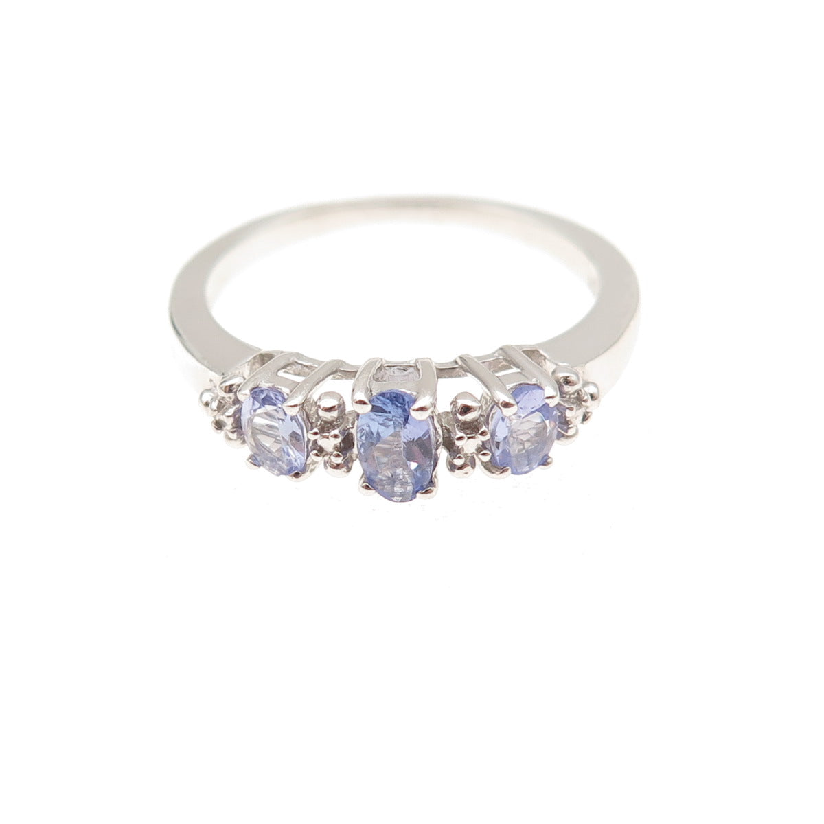 Chuck Clemency 925 Sterling Silver Real Oval-Cut Tanzanite Ring Size 7