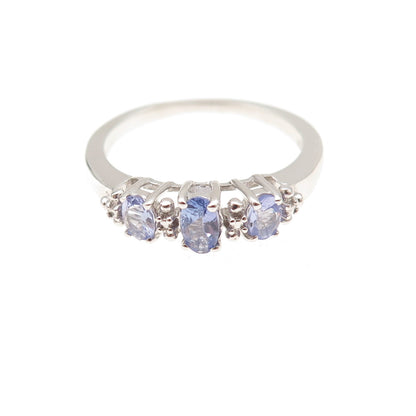 Chuck Clemency 925 Sterling Silver Real Oval-Cut Tanzanite Ring Size 7