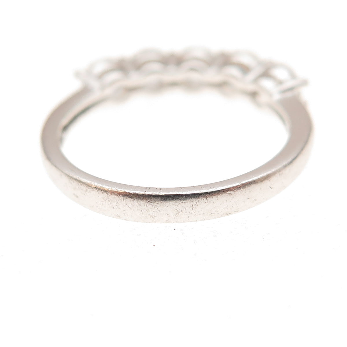 925 Sterling Silver Round-Cut C Z Half Eternity Band Ring Size 6.25