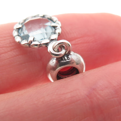 PANDORA 925 Sterling Silver Real Blue Topaz Cool Breeze Dangle Charm