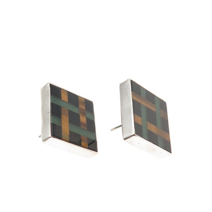 GFMW Great Falls Metal Works 925 Sterling Silver Vintage Real Multi-Gem Earrings