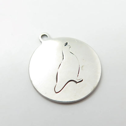 925 Sterling Silver USA Two In Town Raven Bird Charm Pendant