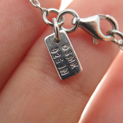 DSMK 925 Sterling Silver Real Oval-Cut Sapphire Station Chain Necklace 36"