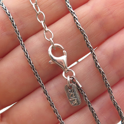 Didae 925 Sterling Silver Vintage Israel Spiga Chain Necklace 18-20"