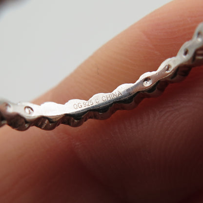 925 Sterling Silver Real Round-Cut Diamond Eternity Stackable Band Ring Size 6