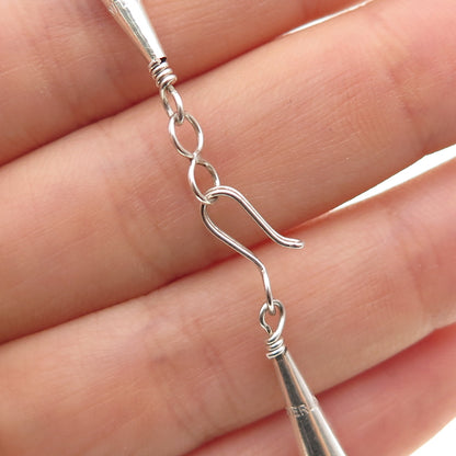 Old Pawn 925 Sterling Silver Vintage Azurite Concho Liquid Chain Necklace 20"