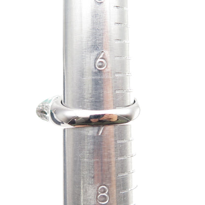 ANNIKA WITT 925 Sterling Silver Enamel Round-Cut C Z Modernist Ring Size 7