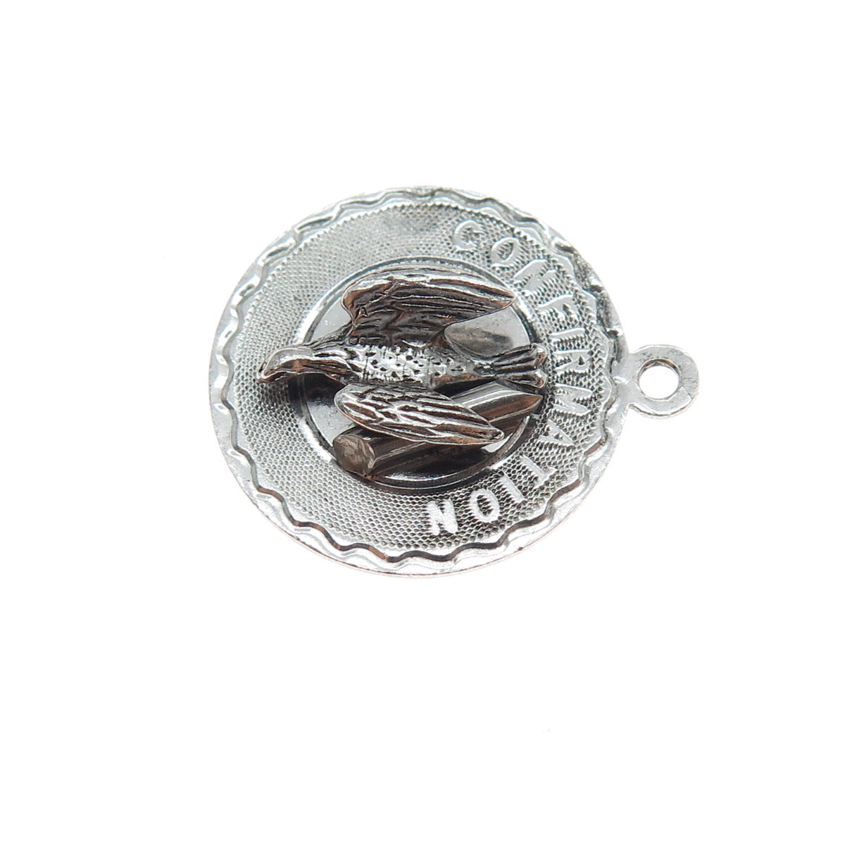 925 Sterling Silver Vintage Confirmation Religious Mini Charm Pendant
