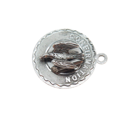 925 Sterling Silver Vintage Confirmation Religious Mini Charm Pendant
